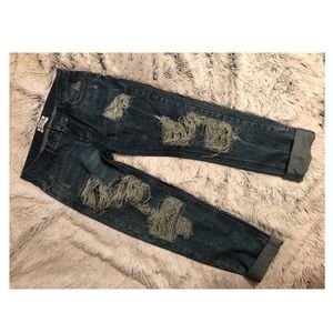 Nasty Gal Distressed Denim - Vintage Blue NWOT